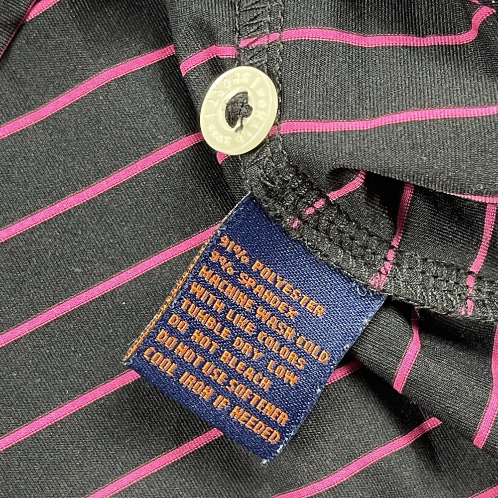 Donald Ross Polo Shirt Mens‎ Medium Black Pink Indian Valley Country Club Golfer - Picture 11 of 12